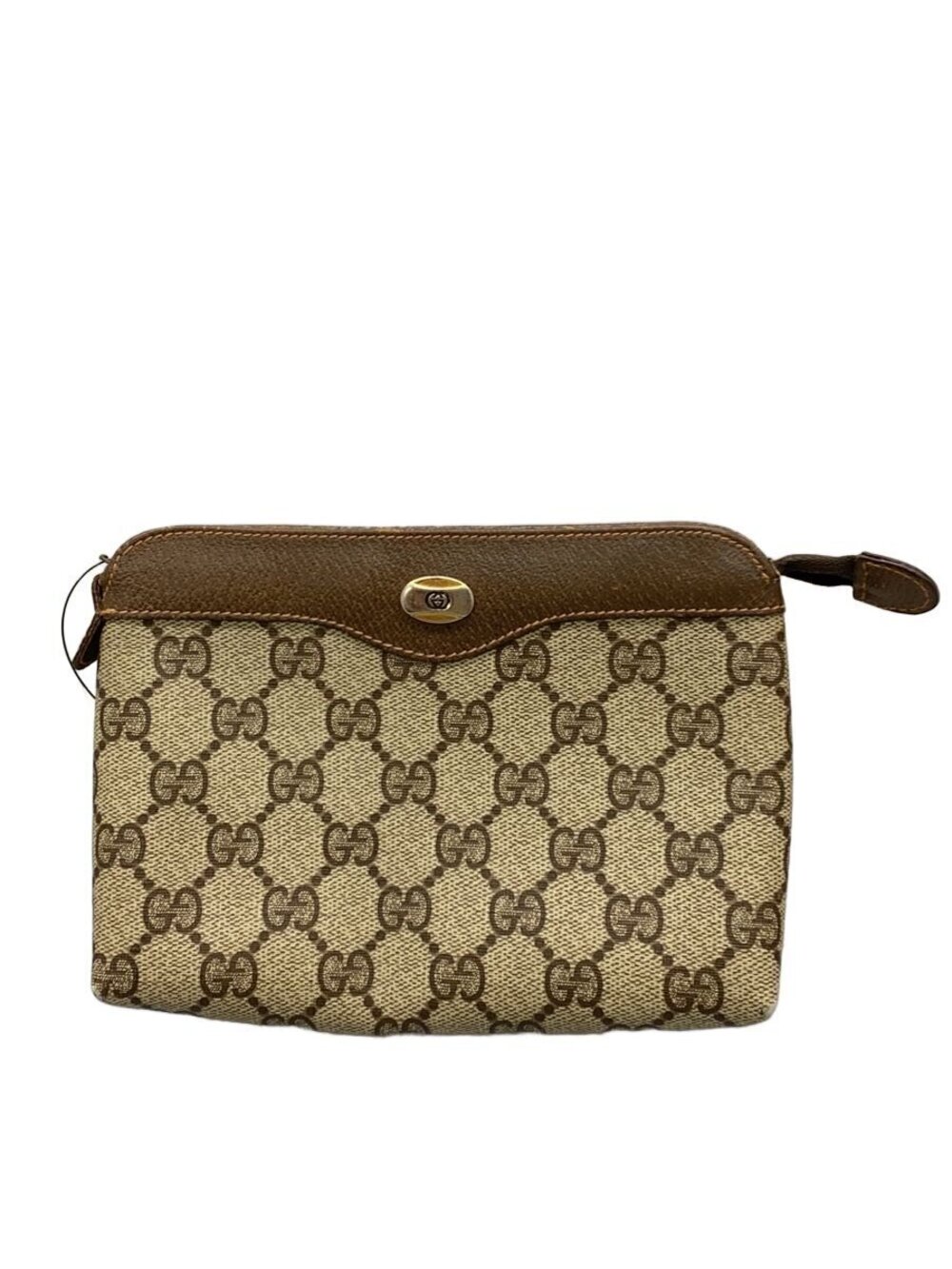 Gucci Pouch Clutch GG Plus Leather Brown